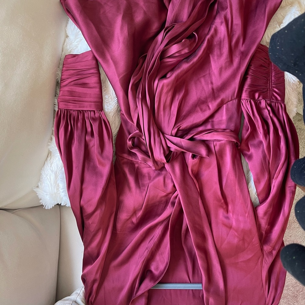 Zimmermann Wrap Dress in Burgundy size 0 - Picture 8 of 8